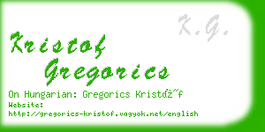 kristof gregorics business card